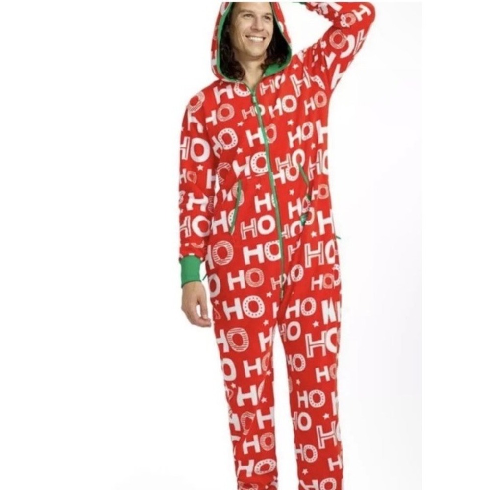 Tipsy Elves One Piece Pajamas XL Christmas XMAS NEW Ho Ho Ho Jumpsuit $89 COZY